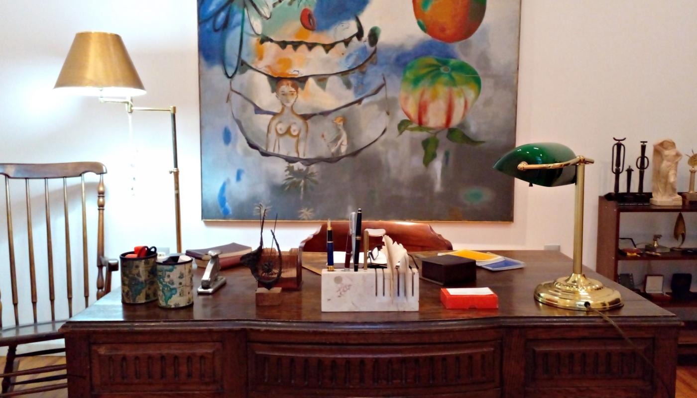escritorio de mario benedettti en el museo Fundación