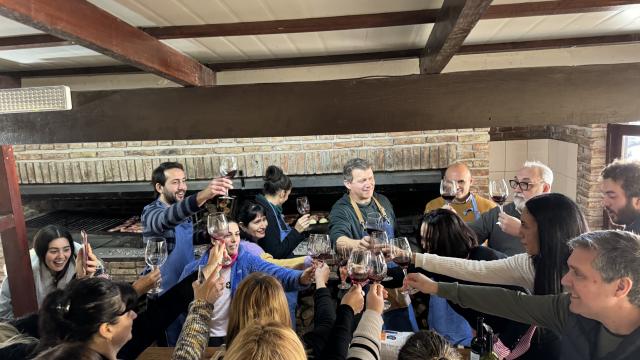 Celebración de un asado en grupo 